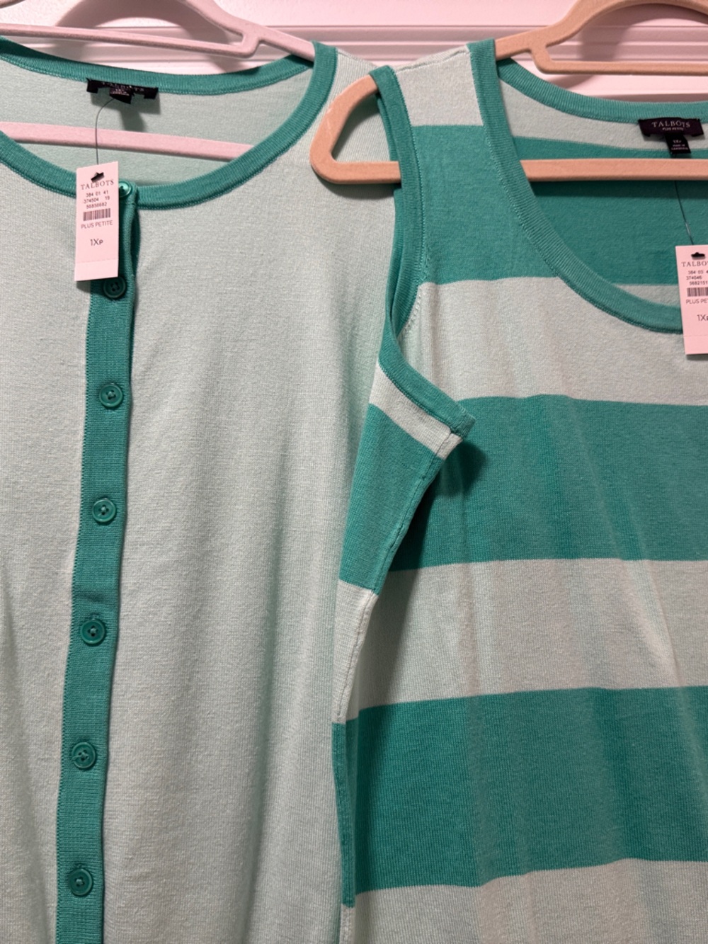 Talbots Mint & Teal Striped Sweater Cardigan Set (discount if bought together!)